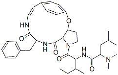 2-(Dimethylamino)-4-methyl-N-[2-methyl-1-[[3,3a,11,12,13,14,15,15a-octahydro-12,15-dioxo-13-(phenylmethyl)-5,8-ethenopyrrolo[3,2-b][1,5,8]oxadiazacyclotetradecin-1(2H)-yl]carbonyl]butyl]pentanamide CAS#: 38496-01-4
