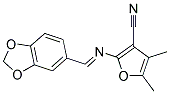2-([(E)-1,3-BENZODIOXOL-5-YLMETHYLIDENE]AMINO)-4,5-DIMETHYL-3-FURONITRILE CAS#: 332404-37-2