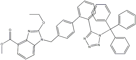 2-Ethoxy-1-[[2'-[1-(trityl)-1H-tetrazol-5-yl][1,1'-biphenyl]-4-yl]methyl]-1H-benzimidazole-4-carboxylic Acid Methyl Ester (Candesartan Impurity) CAS#: 150058-29-0