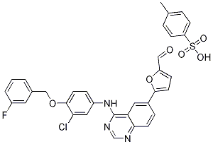 2-Furancarboxaldehyde,5-[4-[[3-chloro-4-[(3-fluorophenyl)Methoxy]phenyl]aMino]-6-quinazolinyl]-, Mono(4-Methylbenzenesulfonate) CAS#: 388082-75-5