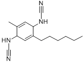 (2-Hexyl-5-methyl-2,5-cyclohexadiene-1,4-diylidene)bis-cyanamide CAS#: 121720-51-2