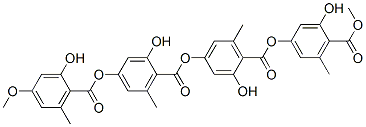 2-Hydroxy-4-[[2-hydroxy-4-[(2-hydroxy-4-methoxy-6-methylbenzoyl)oxy]-6-methylbenzoyl]oxy]-6-methylbenzoic acid 3-hydroxy-4-(methoxycarbonyl)-5-methylphenyl ester CAS#: 31449-13-5