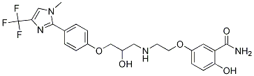 2-Hydroxy-5-[2-[[2-hydroxy-3-[4-[1-methyl-4-(trifluoromethyl)-1H-imidazol-2-yl]phenoxy]propyl]amino]ethoxy]benzamide CAS#: 137888-49-4