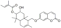 (-)-2-Methyl-2-butenoic acid 1,2,3,4,4a,5,8,8a-octahydro-3-hydroxy-1,1,4a,6-tetramethyl-5-[[(2-oxo-2H-1-benzopyran-7-yl)oxy]methyl]naphthalen-2-yl ester CAS#: 38970-54-6