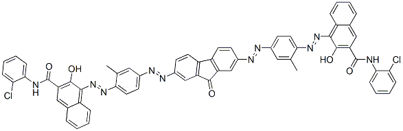 2-Naphthalenecarboxamide, 4,4'-[(9-oxo-9H-fluorene- 2,7-diyl)bis[azo(2-methyl-4,1-phenylene)azo]]bis[N -(2-chlorophenyl)-3-hydroxy- CAS#: 118496-37-0