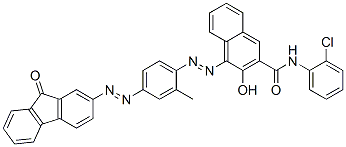 2-Naphthalenecarboxamide, N-(2-chlorophenyl)-3-hydroxy- 4-[[2-methyl-4-[(9-oxo-9H-fluoren-2-yl)azo]phenyl ]azo]- CAS#: 123677-05-4