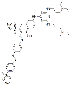 2-Naphthalenesulfonic acid, 7-4,6-bis3-(diethylamino)propylamino-1,3,5-triazin-2-ylamino-4-hydroxy-3-4-(4-sulfophenyl)azophenylazo-, disodium salt CAS#: 120029-06-3