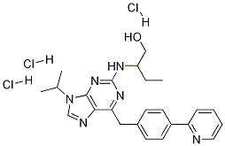 2-(R)-(1-Ethyl-2-hydroxyethylamino)-6-(4-(2-pyridyl)benzyl)-9-isopropylpurinetrihydrochloride CAS#: 294646-77-8