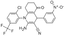 2-amino-1-[2-chloro-5-(trifluoromethyl)phenyl]-4-{3-nitrophenyl}-5-oxo-1,4,5,6,7,8-hexahydro-3-quinolinecarbonitrile CAS#: 311773-55-4