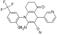 2-amino-1-[2-chloro-5-(trifluoromethyl)phenyl]-5-oxo-4-(3-pyridinyl)-1,4,5,6,7,8-hexahydro-3-quinolinecarbonitrile CAS#: 311773-57-6