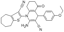 2-amino-1-(3-cyano-5,6,7,8-tetrahydro-4H-cyclohepta[b]thien-2-yl)-4-(4-ethoxyphenyl)-5-oxo-1,4,5,6,7,8-hexahydro-3-quinolinecarbonitrile CAS#: 312266-38-9