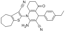 2-amino-1-(3-cyano-5,6,7,8-tetrahydro-4H-cyclohepta[b]thien-2-yl)-4-(4-ethylphenyl)-5-oxo-1,4,5,6,7,8-hexahydro-3-quinolinecarbonitrile CAS#: 312266-40-3