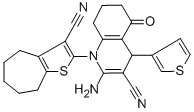 2-amino-1-(3-cyano-5,6,7,8-tetrahydro-4H-cyclohepta[b]thien-2-yl)-5-oxo-4-(3-thienyl)-1,4,5,6,7,8-hexahydro-3-quinolinecarbonitrile CAS#: 312266-39-0
