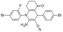 2-amino-1-(4-bromo-2-fluorophenyl)-4-(4-bromophenyl)-5-oxo-1,4,5,6,7,8-hexahydro-3-quinolinecarbonitrile CAS#: 309281-13-8