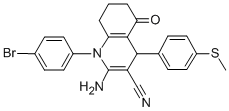 2-amino-1-(4-bromophenyl)-4-[4-(methylsulfanyl)phenyl]-5-oxo-1,4,5,6,7,8-hexahydro-3-quinolinecarbonitrile CAS#: 339335-27-2