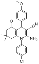 2-amino-1-(4-chlorophenyl)-4-(4-methoxyphenyl)-7,7-dimethyl-5-oxo-1,4,5,6,7,8-hexahydro-3-quinolinecarbonitrile CAS#: 312272-81-4