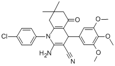 2-amino-1-(4-chlorophenyl)-7,7-dimethyl-5-oxo-4-(3,4,5-trimethoxyphenyl)-1,4,5,6,7,8-hexahydro-3-quinolinecarbonitrile CAS#: 311777-77-2