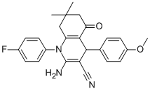 2-amino-1-(4-fluorophenyl)-4-(4-methoxyphenyl)-7,7-dimethyl-5-oxo-1,4,5,6,7,8-hexahydro-3-quinolinecarbonitrile CAS#: 311776-34-8
