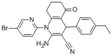 2-amino-1-(5-bromo-2-pyridinyl)-4-(4-ethylphenyl)-5-oxo-1,4,5,6,7,8-hexahydro-3-quinolinecarbonitrile CAS#: 311765-32-9