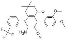 2-amino-4-(3,4-dimethoxyphenyl)-7,7-dimethyl-5-oxo-1-[3-(trifluoromethyl)phenyl]-1,4,5,6,7,8-hexahydro-3-quinolinecarbonitrile CAS#: 311328-69-5