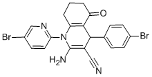 2-amino-4-(4-bromophenyl)-1-(5-bromo-2-pyridinyl)-5-oxo-1,4,5,6,7,8-hexahydro-3-quinolinecarbonitrile CAS#: 311765-31-8
