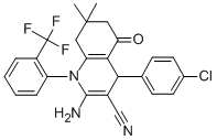 2-amino-4-(4-chlorophenyl)-7,7-dimethyl-5-oxo-1-[2-(trifluoromethyl)phenyl]-1,4,5,6,7,8-hexahydro-3-quinolinecarbonitrile CAS#: 311767-29-0