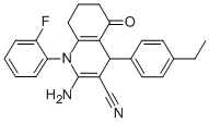 2-amino-4-(4-ethylphenyl)-1-(2-fluorophenyl)-5-oxo-1,4,5,6,7,8-hexahydro-3-quinolinecarbonitrile CAS#: 312266-31-2