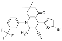 2-amino-4-(5-bromo-2-thienyl)-7,7-dimethyl-5-oxo-1-[3-(trifluoromethyl)phenyl]-1,4,5,6,7,8-hexahydro-3-quinolinecarbonitrile CAS#: 311765-27-2