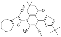 2-amino-4-(5-tert-butyl-2-thienyl)-1-(3-cyano-5,6,7,8-tetrahydro-4H-cyclohepta[b]thien-2-yl)-7,7-dimethyl-5-oxo-1,4,5,6,7,8-hexahydro-3-quinolinecarbonitrile CAS#: 312315-96-1