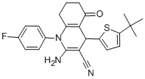 2-amino-4-(5-tert-butyl-2-thienyl)-1-(4-fluorophenyl)-5-oxo-1,4,5,6,7,8-hexahydro-3-quinolinecarbonitrile CAS#: 311793-42-7