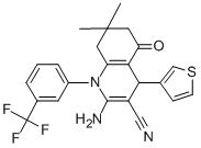 2-amino-7,7-dimethyl-5-oxo-4-(3-thienyl)-1-[3-(trifluoromethyl)phenyl]-1,4,5,6,7,8-hexahydro-3-quinolinecarbonitrile CAS#: 311328-71-9
