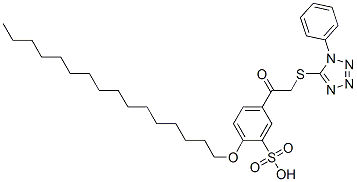 2-(hexadecyloxy)-5-[[(1-phenyl-1H-tetrazol-5-yl)thio]acetyl]benzenesulphonic acid CAS#: 38407-79-3