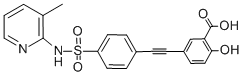 2-hydroxy-5-[2-[4-[(3-methylpyridin-2-yl)sulfamoyl]phenyl]ethynyl]benzoic acid CAS#: 149556-49-0
