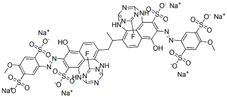 2,2'-[(1-Methyl-1,2-ethanediyl)bis[imino(6-fluoro-1,3,5-triazine-4,2-diyl)imino     (1-hydroxy-3-sulfo-6,2-naphthalenediyl)azo]]bis[5-methoxy-1,4-benzenedisulfonic acid] sodium salt CAS#: 155522-07-9