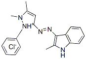 2,3-dimethyl-5-[(2-methyl-1H-indol-3-yl)azo]-1-phenyl-1H-pyrazolium chloride CAS#: 33639-59-7