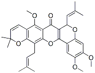 2,3,8-Trimethoxy-11,11-dimethyl-13-(3-methyl-2-butenyl)-6-(2-methyl-1-propenyl)-6H,7H,11H-bis[1]benzopyrano[4,3-b:6',7'-e]pyran-7-one CAS#: 34144-08-6