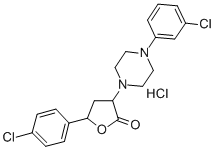 2(3H)-Furanone, dihydro-5-(4-chlorophenyl)-3-(4-(3-chlorophenyl)-1-pip erazinyl)-, monohydrochloride CAS#: 139084-83-6