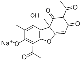 2,6-Diacetyl-7,9-dihydroxy-8,9b-dimethyldibenzofuran-1,3(2H,9bH)-dione monosodium salt CAS#: 34769-44-3