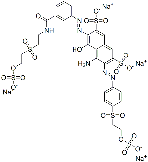 2,7-Naphthalenedisulfonic acid, 4-amino-5-hydroxy-6-3-2-2-(sulfooxy)ethylsulfonylethylaminocarbonylphenylazo-3-4-2-(sulfooxy)ethylsulfonylphenylazo-, tetrasodium salt CAS#: 116889-78-2