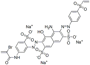 2,7-Naphthalenedisulfonic acid, 4-amino-6-5-(2-bromo-1-oxo-2-propenyl)amino-2-sulfophenylazo-3-4-(ethenylsulfonyl)phenylazo-5-hydroxy-, trisodium salt CAS#: 136213-71-3