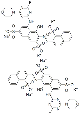 2,7-Naphthalenedisulfonic acid, 5-4-fluoro-6-(4-morpholinyl)-1,3,5-triazin-2-ylamino-4-hydroxy-3-(1-sulfo-2-naphthalenyl)azo-, potassium sodium salt CAS#: 114764-54-4