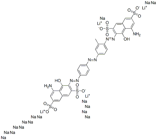 2,7-Naphthalenedisulfonic acid, 5-amino-3-4-4-(8-amino-1-hydroxy-3,6-disulfo-2-naphthalenyl)azo-2-methylphenylazophenylazo-4-hydroxy-, lithium sodium salt CAS#: 124605-82-9