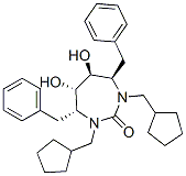 2H-1,3-Diazepin-2-one, 1,3-bis(cyclopentylmethyl)hexahydro-5,6-dihydro xy-4,7-bis(phenylmethyl)-, (4R,5S,6S,7R)- CAS#: 153183-25-6