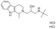 2H-Pyrido(3,4-b)indole-2-ethanol, 1,3,4,9-tetrahydro-alpha-(((1,1-dime thylethyl)amino)methyl-1-methyl-, dihydrochloride CAS#: 128857-34-1