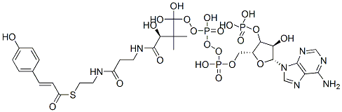 [(2R,3S,4R,5R)-5-(6-aminopurin-9-yl)-4-hydroxy-2-[[hydroxy-[hydroxy-[3-hydroxy-3-[2-[2-[(E)-3-(4-hydroxyphenyl)prop-2-enoyl]sulfanylethylcarbamoyl]ethylcarbamoyl]-2,2-dimethyl-propoxy]phosphoryl]oxy-phosphoryl]oxymethyl]oxolan-3-yl]oxyphosphonic acid CAS#: 119785-99-8