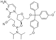 (2R,3S,5R)-5-(4-AMINO-2-OXOPYRIMIDIN-1(2H)-YL)-2-((BIS(4-METHOXYPHENYL)(PHENYL)METHOXY)METHYL)TETRAHYDROFURAN-3-YL 2-CYANOETHYL DIISOPROPYLPHOSPHORAMIDITE CAS#: 140613-57-6