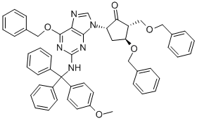(2R,3S,5S)-3-(Benzyloxy)-5-[2-[[(4-methoxyphenyl)diphenylmethyl]amino]-6-(benzyloxy)-9H-purin-9-yl]-2-(benzyloxymethyl)cyclopentanone CAS#: 142217-79-6