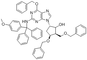 (2R,3S,5S)-3-(Benzyloxy)-5-[2-[[(4-methoxyphenyl)diphenylmethyl]amino]-6-(phenylmethoxy)-9H-purin-9-yl]-2-(benzyloxymethyl)cyclopentanol CAS#: 142217-78-5