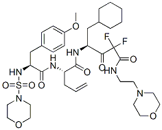 (2S)-N-[(1S)-1-(Cyclohexylmethyl)-3,3-difluoro-4-[(2-morpholinoethyl)amino]-2,4-dioxobutyl]-2-[[O-methyl-N-(morpholinosulfonyl)-L-tyrosyl]amino]-4-pentenamide CAS#: 137302-63-7