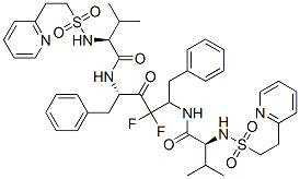 (2S)-N-[(2S,5S)-3,3-difluoro-5-[[(2S)-3-methyl-2-(2-pyridin-2-ylethyls ulfonylamino)butanoyl]amino]-4-oxo-1,6-diphenyl-hexan-2-yl]-3-methyl-2 -(2-pyridin-2-ylethylsulfonylamino)butanamide CAS#: 144185-90-0